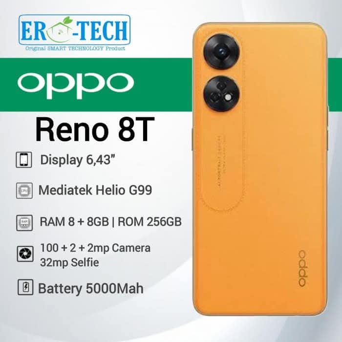 Oppo reno 8t 8/256 gb مستعمل لمدة سنة